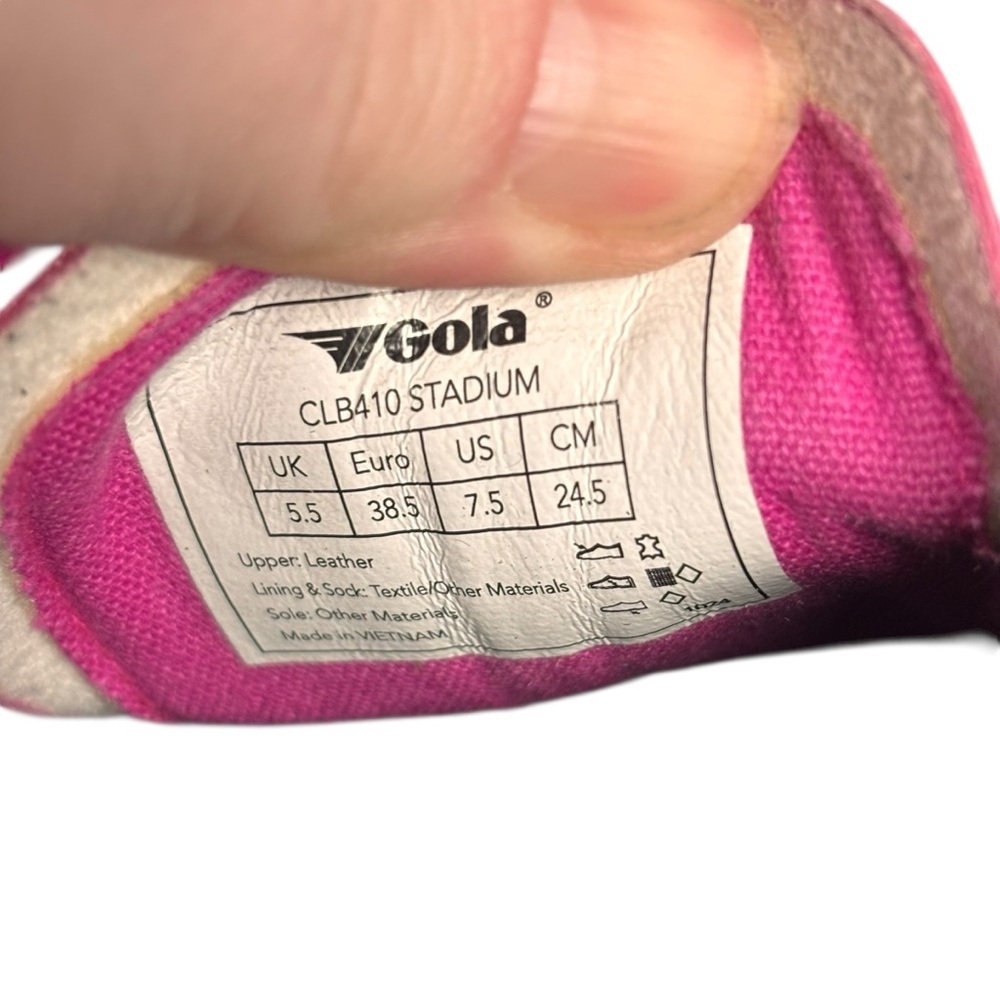 Gola Classics Stadium Quilted Leather Sneakers Pink/White – Women’s Sz 7.5 - Picture 9 of 10